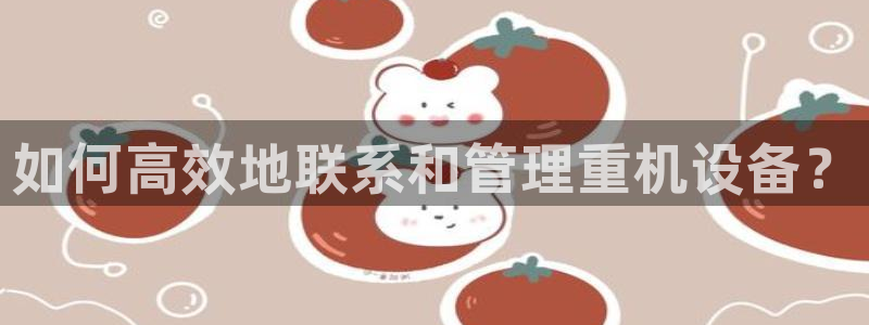威九国际官方网站：如何高效地联系和管理重机设备？