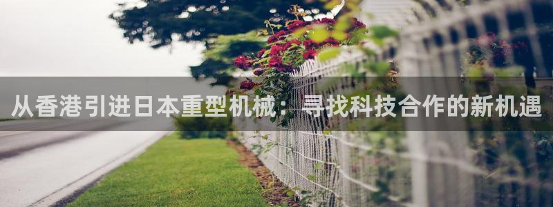 威九国际体育app下载：从香港引进日本重型机械：寻找科技合作