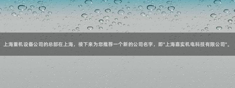 威九国际海域：上海重机设备公司的总部在上海，接下来为您推荐一
