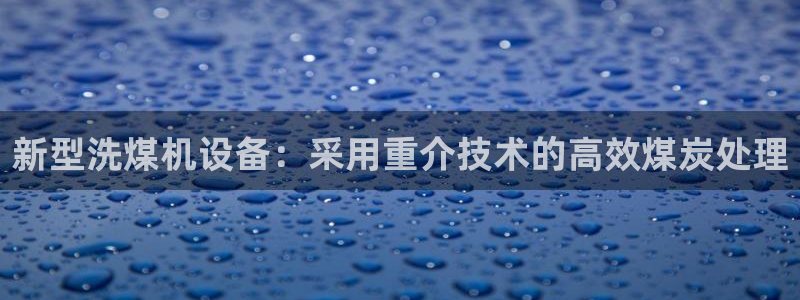 78mapp威九国际网页版：新型洗煤机设备：采用重介技术的高