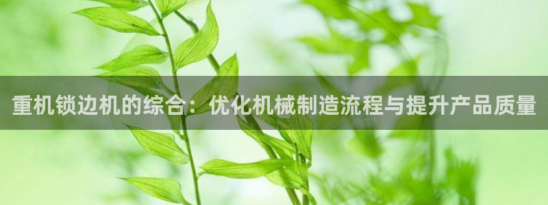威九国际游戏入口：重机锁边机的综合：优化机械制造流程与提升产