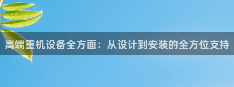威九国际网站链接：高端重机设备全方面：从设计到安装的全方位支